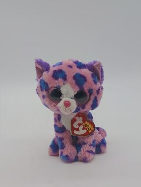 Ty Beanie Boo Reagan  Pink & Purple Leopard Claire's Exclusive